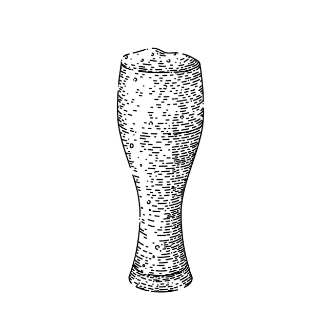 Beer drink cup sketch hand drawn vector