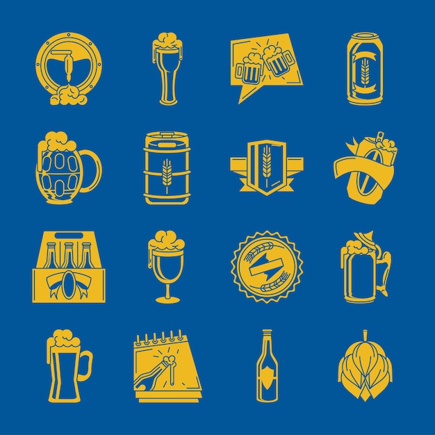 Vector beer drink icon set