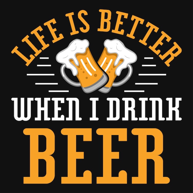Vettore design della maglietta per bere birra