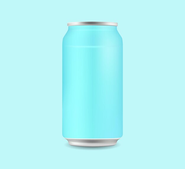 Birra energy drink può realistico mockup illustrazione bevanda lucida in alluminio