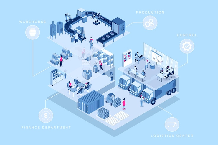Vector beer factory isometric concept