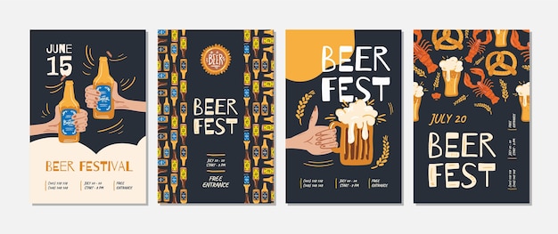 Beer fest event poster set