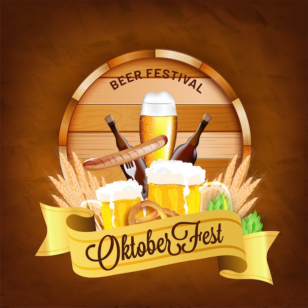 Beer festival, oktoberfest flyer.