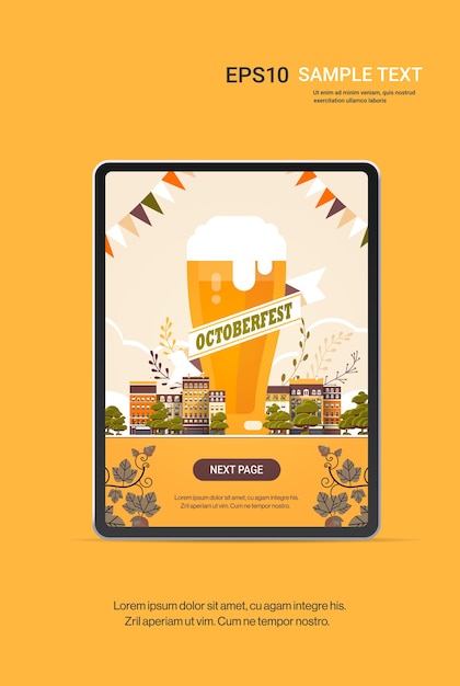 Vector beer festival oktoberfest party celebration concept greeting card