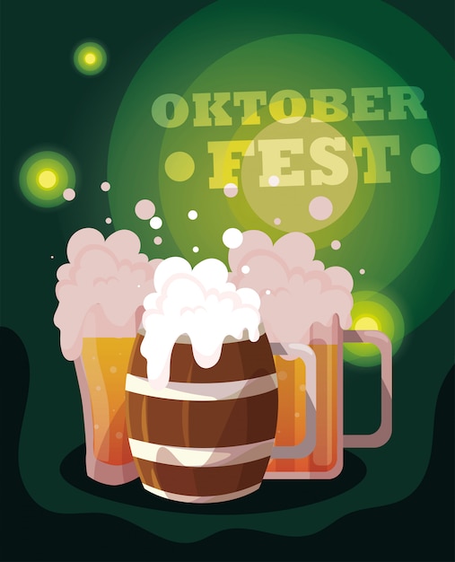 Beer festival oktoberfest with mug and foam