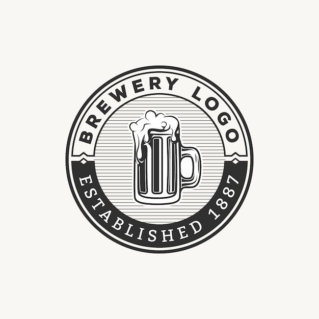 Beer festival retro vintage logo template