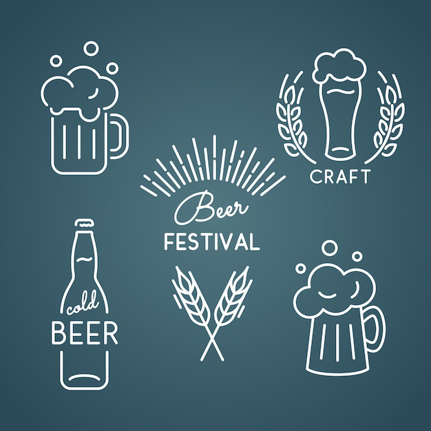 Beer festival. set icons.