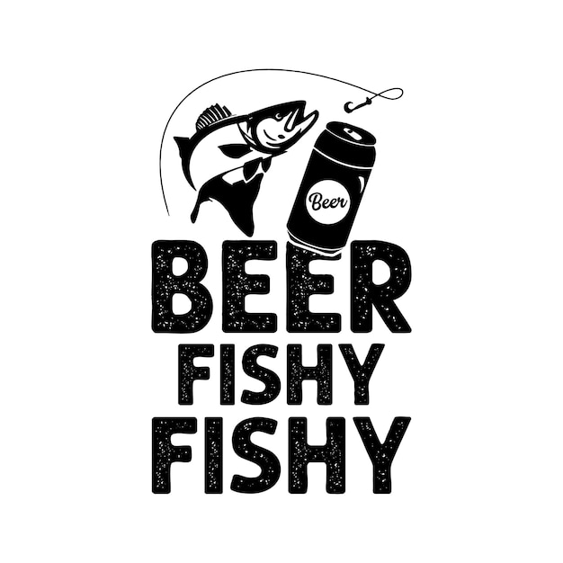 Пиво рыбный рыбный векторный дизайн футболки