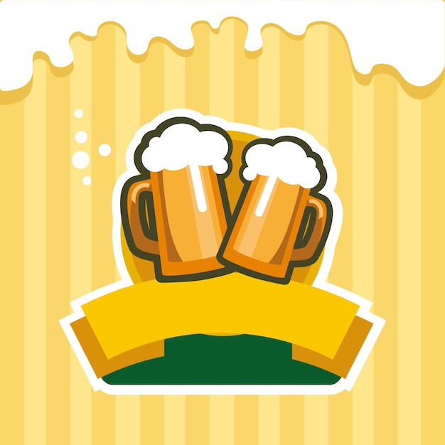 Beer flyer Flat style vector illustration