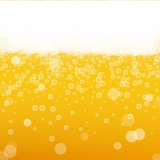 Beer foam. craft lager splash. oktoberfest background. orange menu concept. shiny pint of ale with realistic bubbles. cool liquid drink for pub. yellow cup for oktoberfest foam.