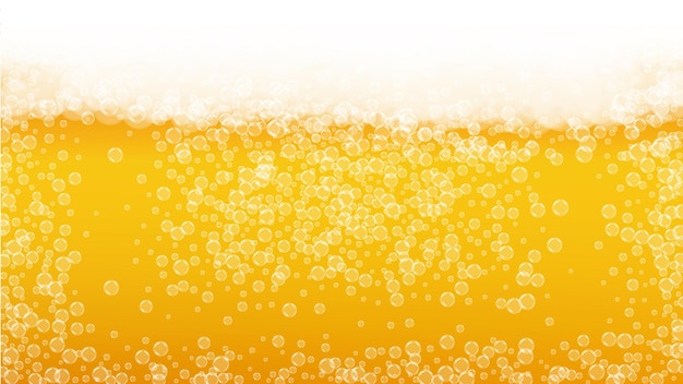 Beer foam. craft lager splash. oktoberfest background. restaurant banner template. fresh pint of ale with realistic white bubbles. cool liquid drink for gold jug with beer foam.