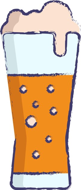 Vector beer glass hand drawn vector illustration