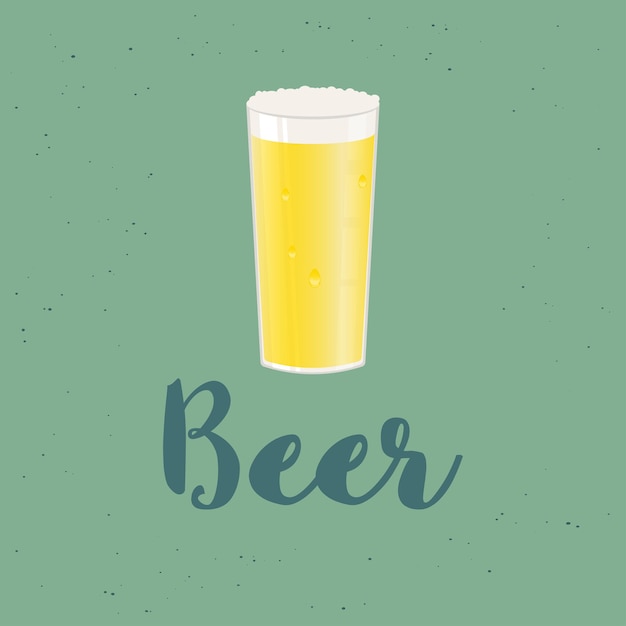 Vector beer glass isolated. vector icon with alcoholic beverages.. wheat beer, lager, craft beer, ale.