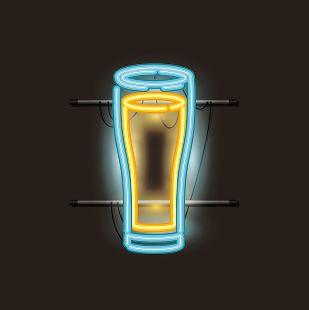 Beer glass neon light