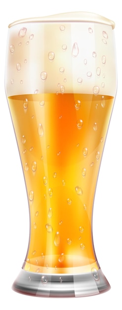 Beer glass realistic mockup Alcohol refreshment drink