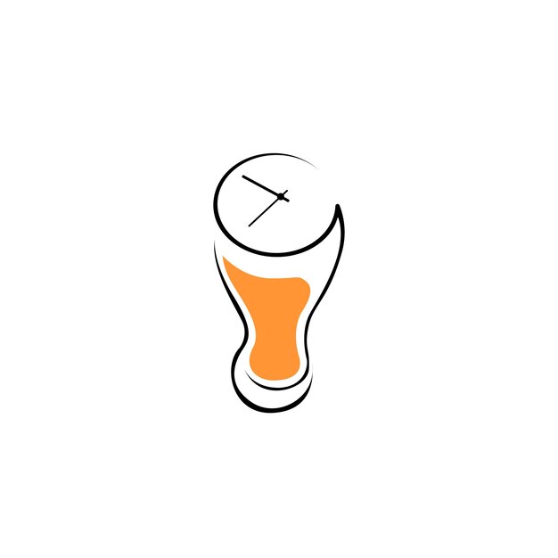 Beer glass time concept design on white background