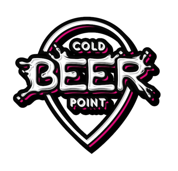 Beer Hand Lettering Typography Vector Template