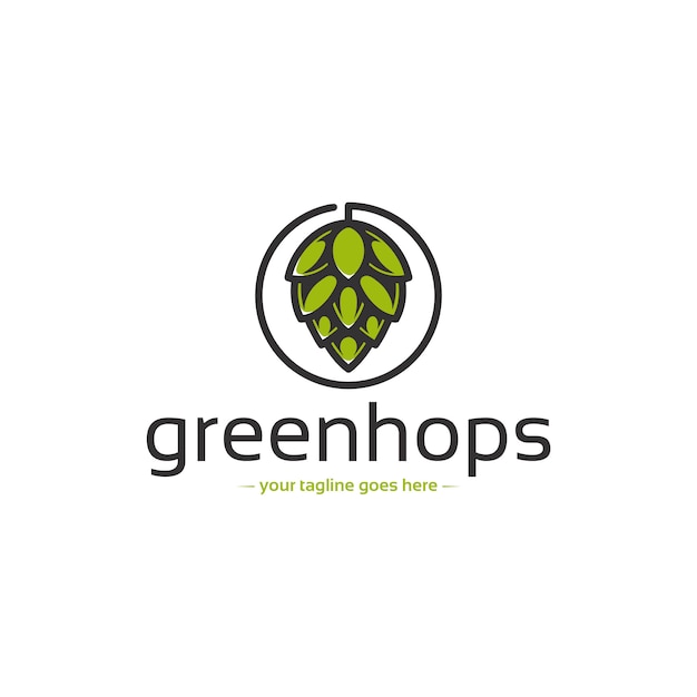 Шаблон логотипа пиво хмель