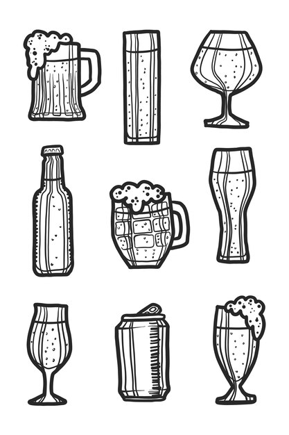 beer icon set