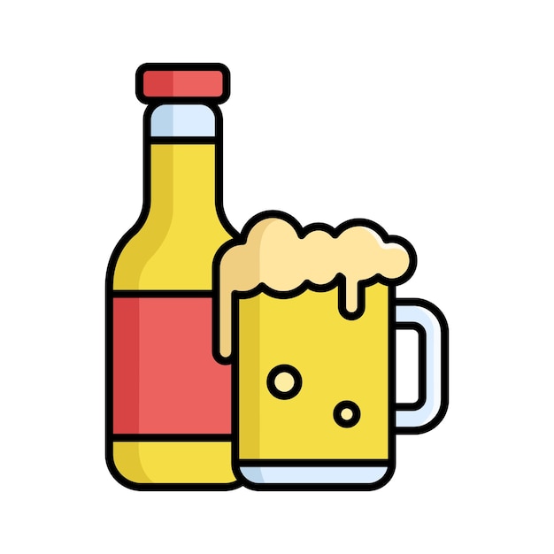 beer icon vector design template in white background