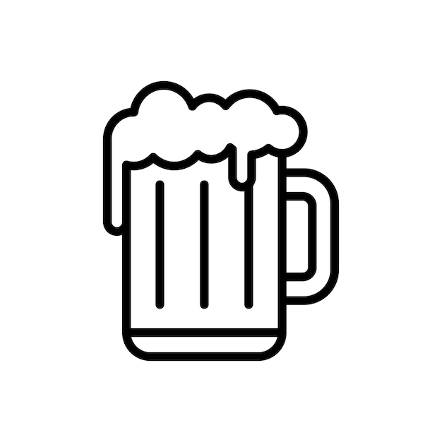 шаблон векторного дизайна иконки пива на белом фоне