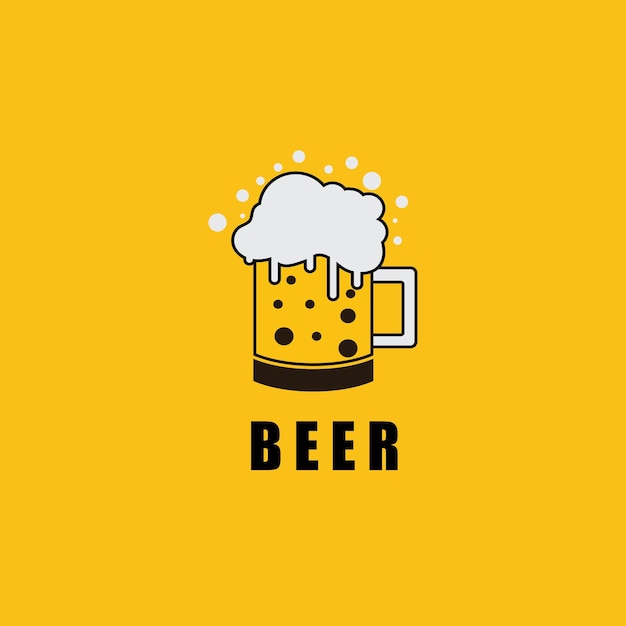 Design del modello di illustrazione logo vettoriale icona birra