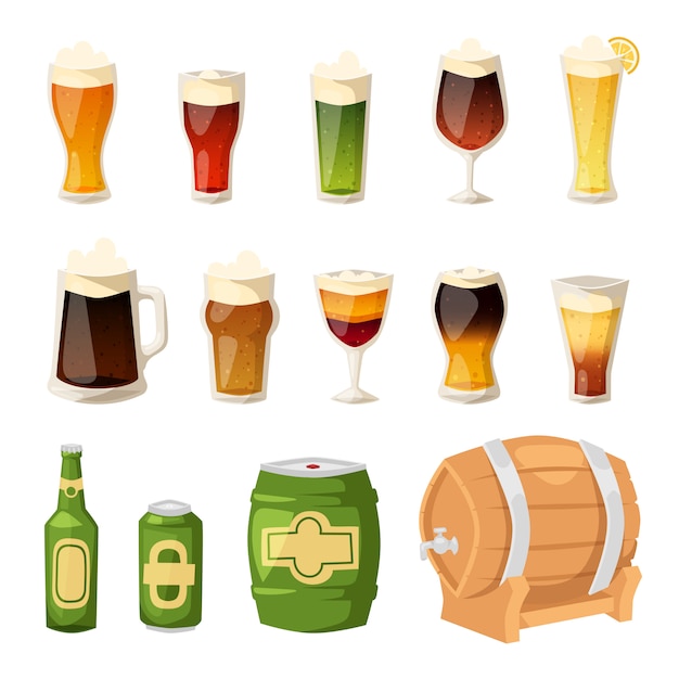 Vector beer  icons set.