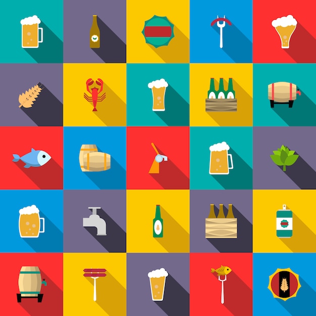 Beer icons set