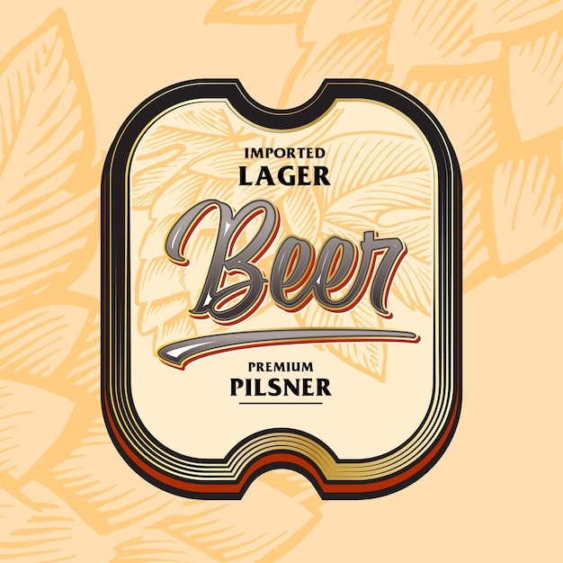 Vector beer label bold vintage style beverages