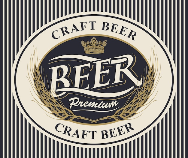 Vettore etichetta della birra per birra artigianale