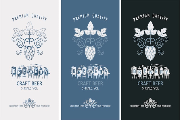 Vector beer labels set