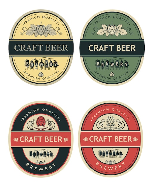 Beer labels set