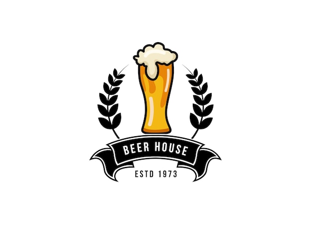 맥주 로고와 알코올 음료 회사 로고 디자인 서식 파일