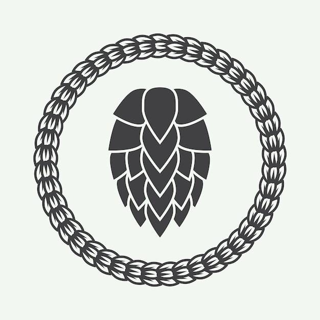 ヴィンテージスタイルのビールのロゴ。ベクトルイラスト