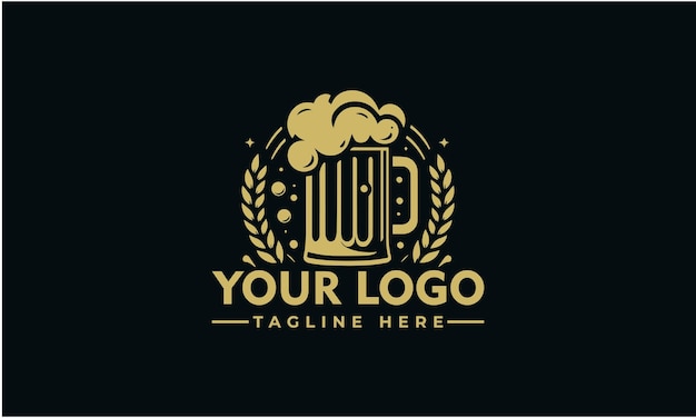 Beer logo vector illustration logo template Beer glass vector illustration Happy beer day label