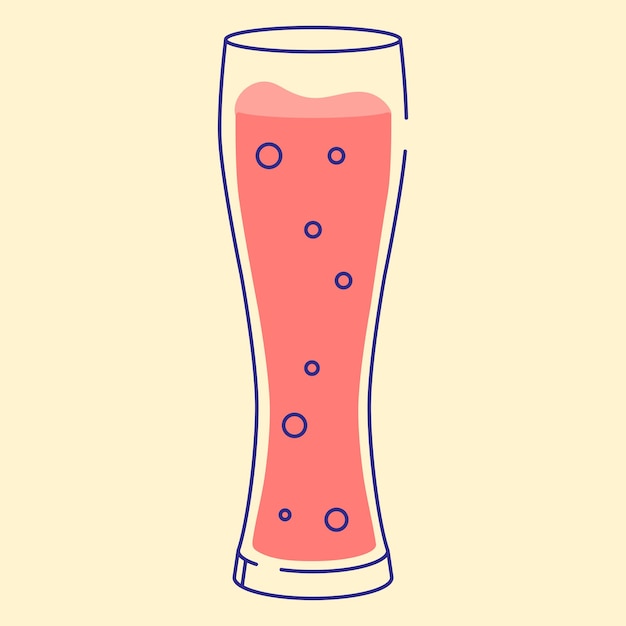 Пиво длинный стакан значок векторные иллюстрации плоский дизайн