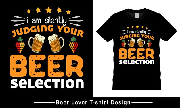 ビール好きのTシャツデザイン。