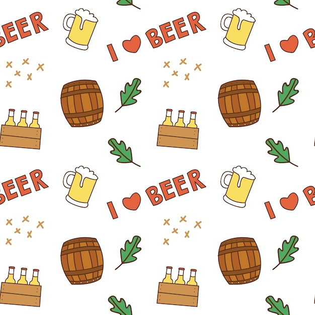 Beer lover theme seamless background