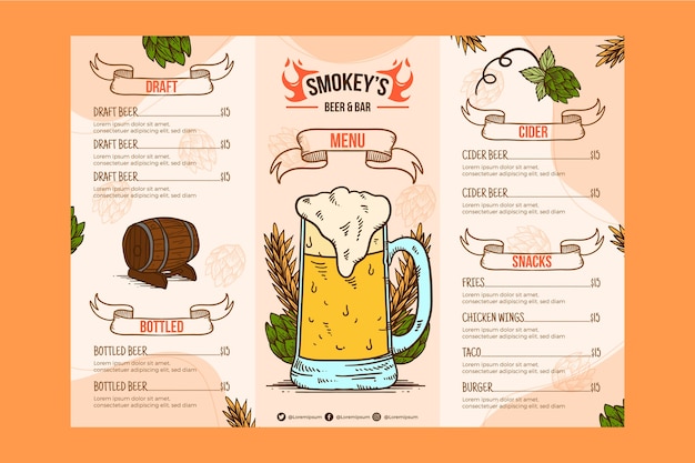 Beer menu design template