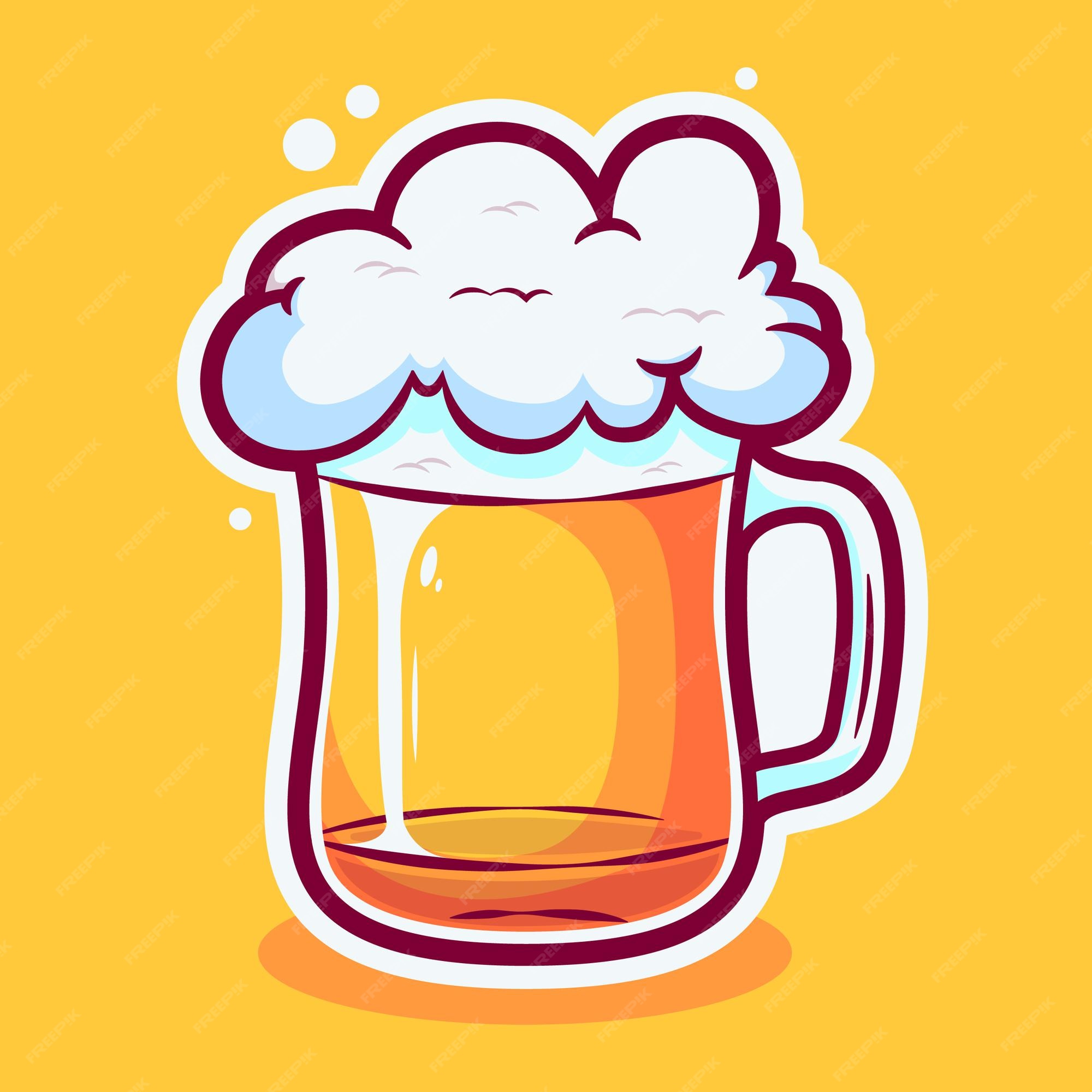 Premium Vector | Beer mug art cartoon