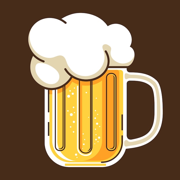 Beer mug cateoon style