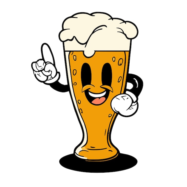 Beer mug hand drawn flat stylish cartoon sticker icon concept isolated illustration