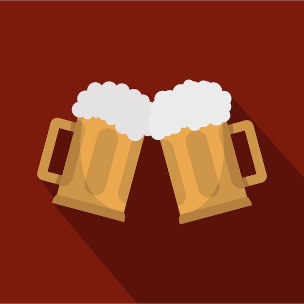 Vector beer mug icon flat illustration of beeg mug vector icon for web