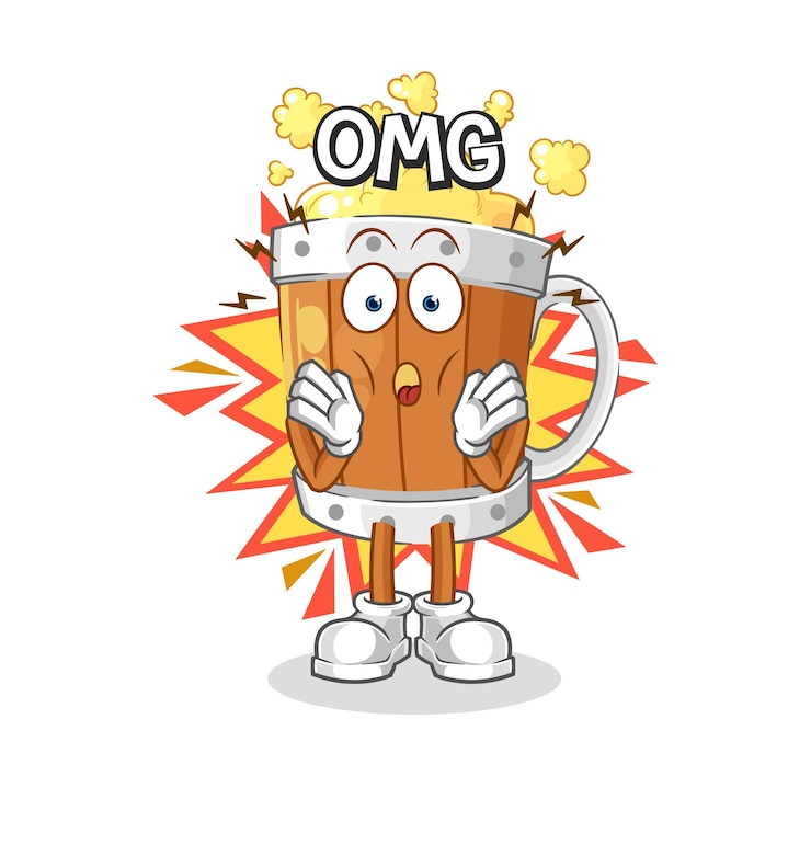 Vector beer mug oh my god vector cartoon character