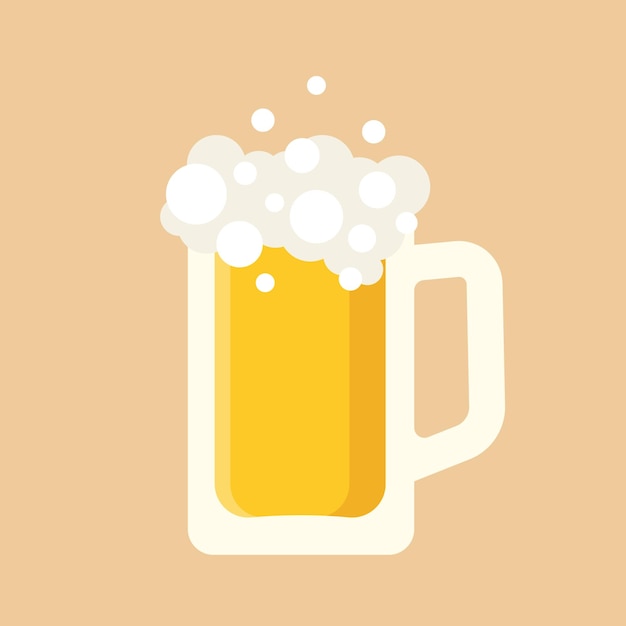 벡터 맥주 컵 터 평면 아이콘 로고 포스터 인쇄 카드 메뉴 개념 및 브랜드 디자인에 가장 적합합니다.