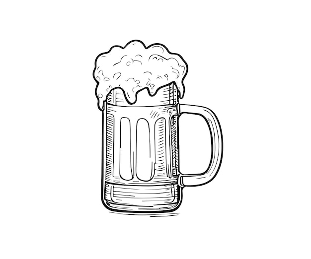 Vector beer mug vector outline beer glass image