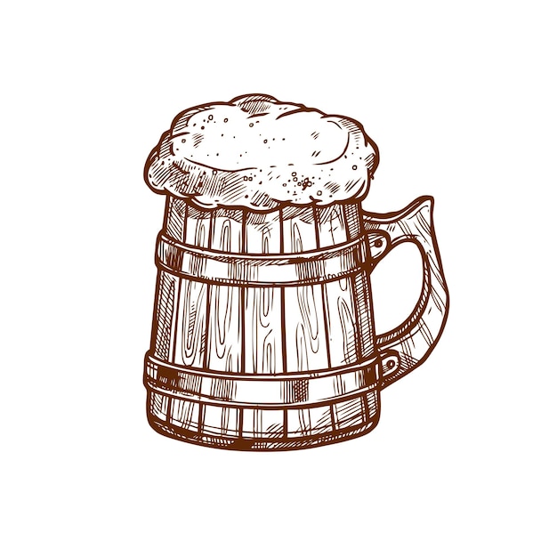 Vector beer mug vector sketch icon