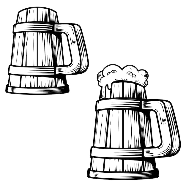 Beer mug  on white background.  element for poster, card, emblem, logo.  illustration