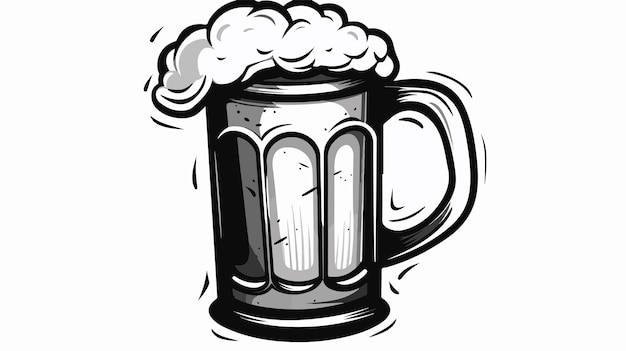 Vector a beer mug with foam and foam on it