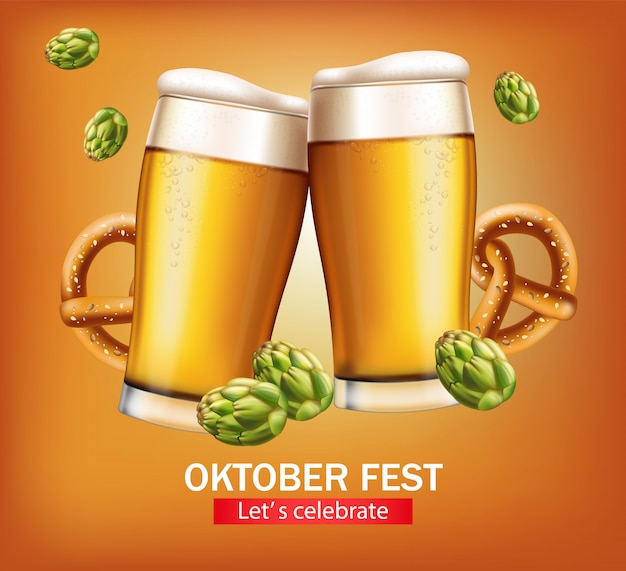 Beer mugs banner october fest